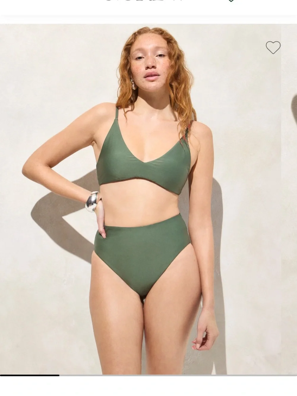J Crew Hallie high-waisted bikini bottom- small- Simply Sage